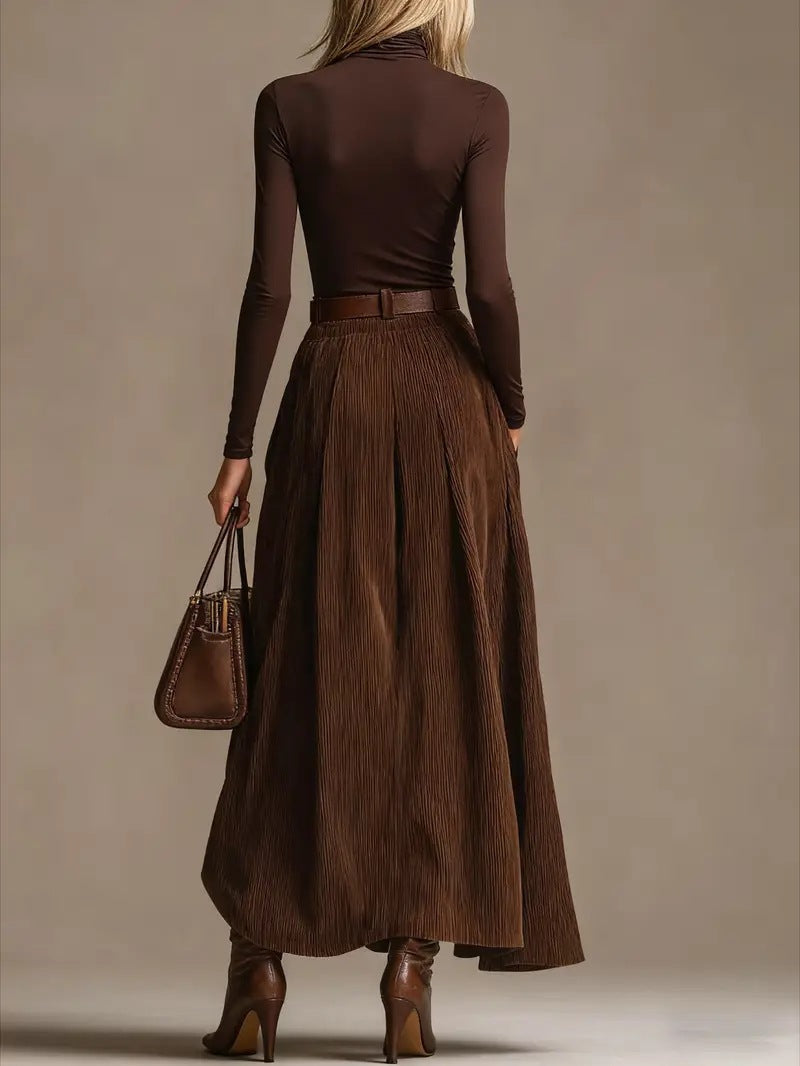 Aveline Two-Piece Set (Turtleneck & Maxi Skirt)