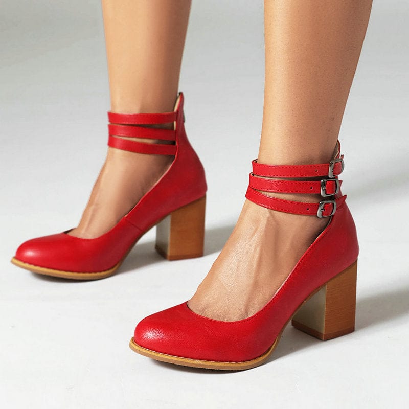 Ariana | Triple Buckle Heels