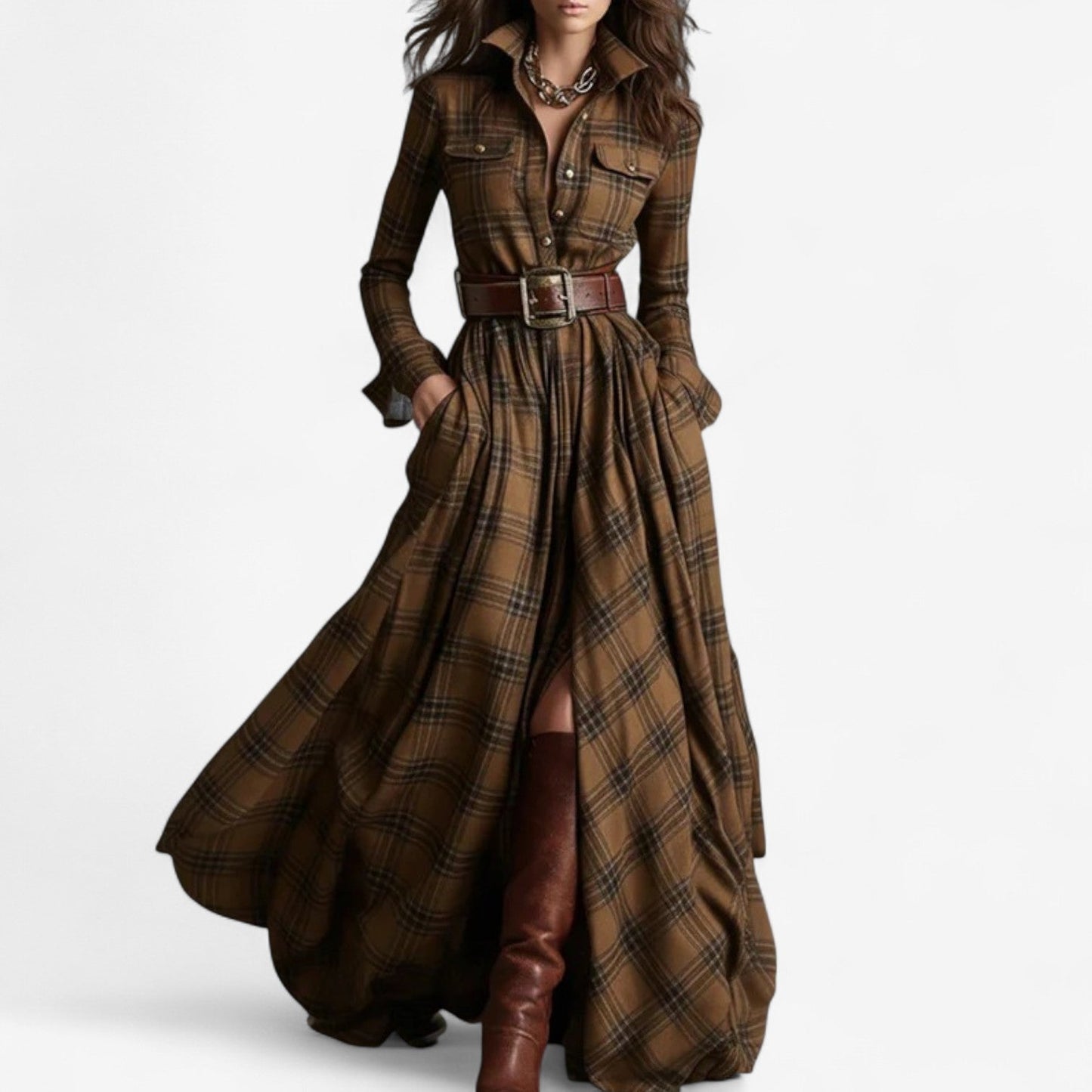 Timeless Checkered Maxi Barboteau