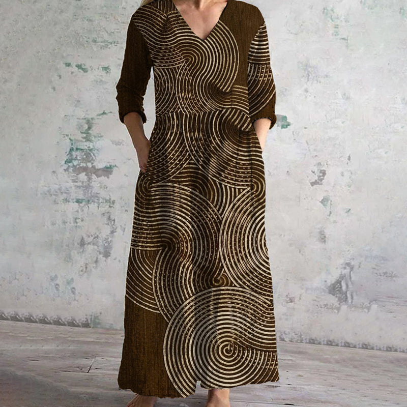 Manuela - Vintage Ethnic Print Dress