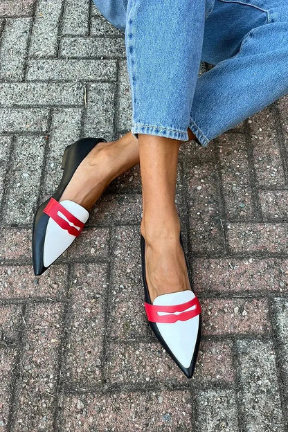 Desiree | Two-Tone Pointed Slippers
