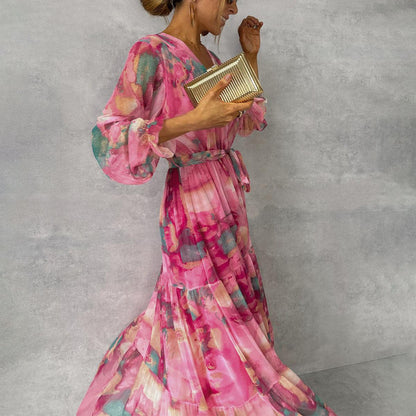 Felicity - Elegant Floral Swing Maxi Dress