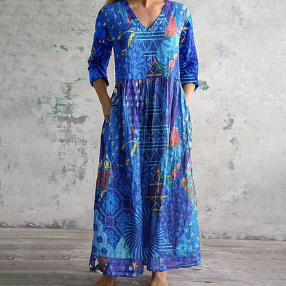 Emily - Vintage Kleid mit abstraktem Druck