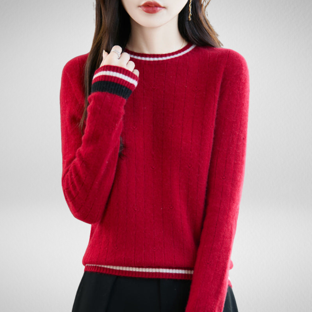 Amalia - Classic Elegant Red Sweater