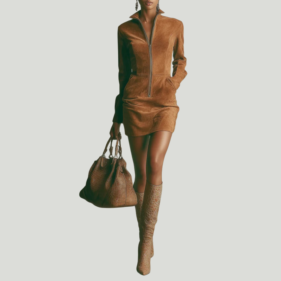 Marion - Suede Zip-Up Dress
