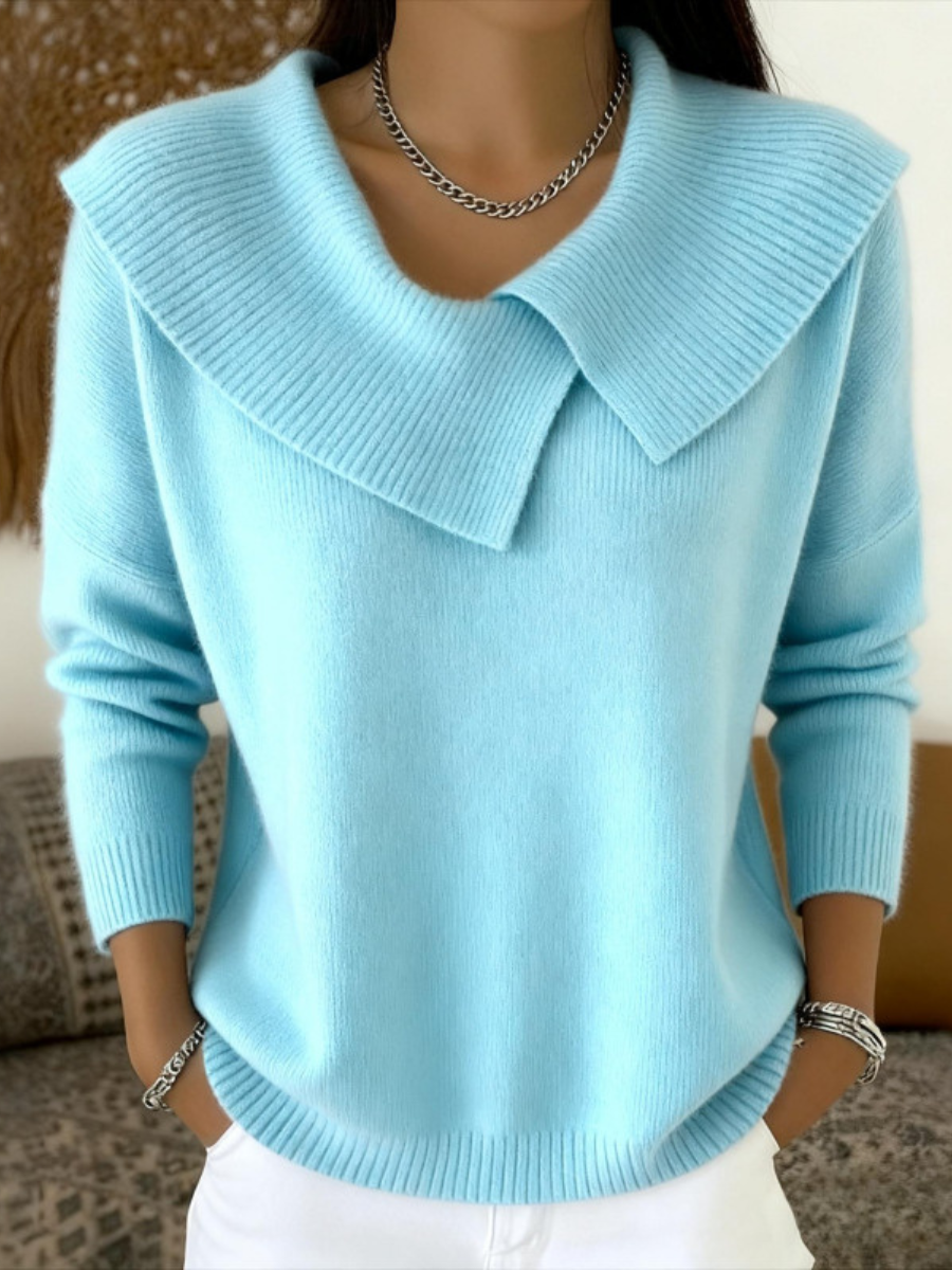 Lucia - Warm Knit Sweater with Soft Collar