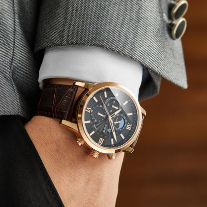 Luxury Quartz Watch Made of Leather