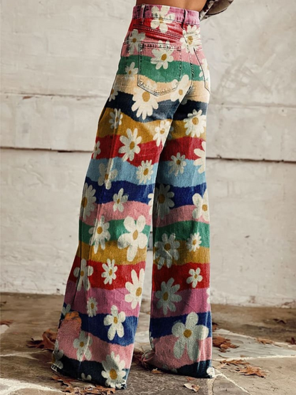 LÉON™ | Retro Floral Pants Elegant and Comfortable
