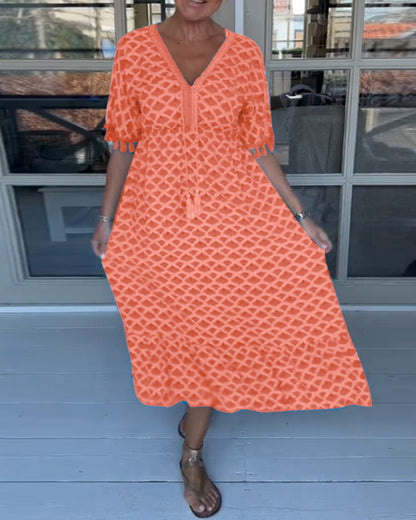 Winona - Summer V-Neck Tassel Dress