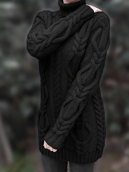 Valéria | Long Winter Cable-Knit Sweater