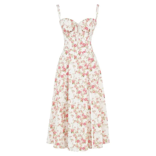 Oakley - Elegant French Style Belted Strap Dress