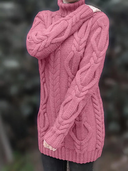 Valéria | Long Winter Cable-Knit Sweater