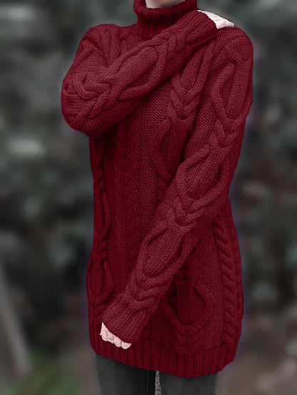 Valéria | Long Winter Cable-Knit Sweater