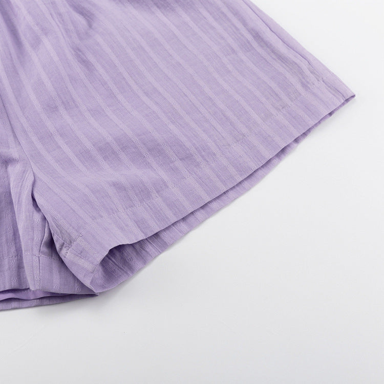 Yselia - Breezy Button-Up and Shorts Set