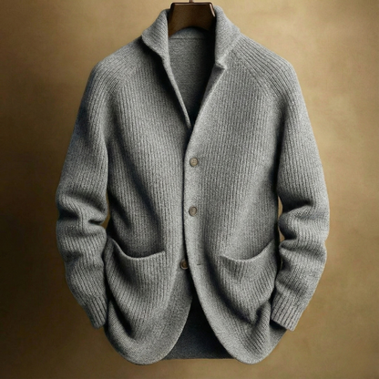 Silvoro - Ribbed Wool Cardigan For Men
