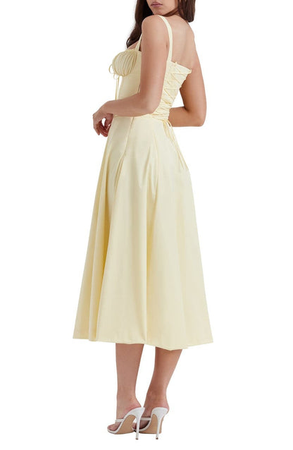 Oakley - Elegant French Style Belted Strap Dress