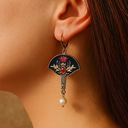 Vintage Red Pearl Earrings