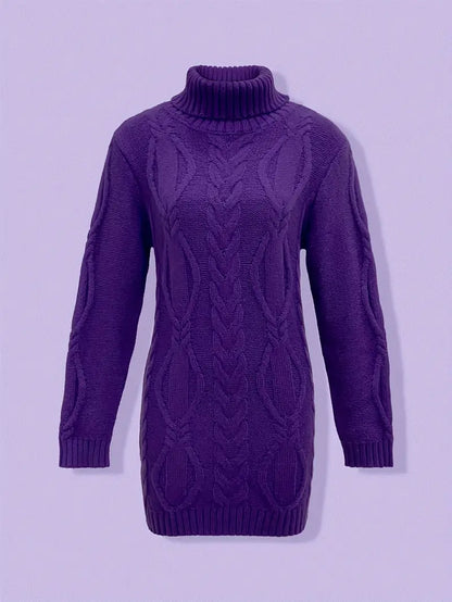 Valéria | Long Winter Cable-Knit Sweater