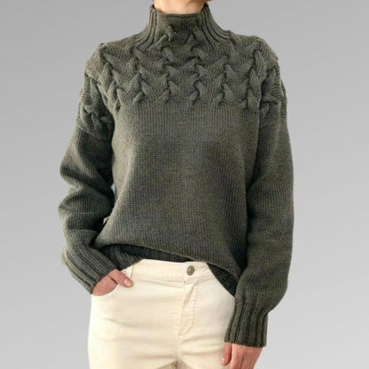 Victoire - Elegant Cable Knit Sweater