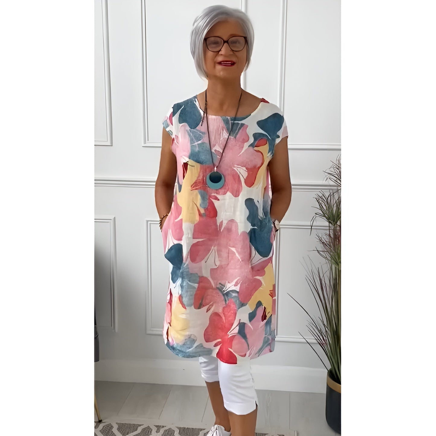 Evelyn - Casual Pocketed Short Sleeve Dress