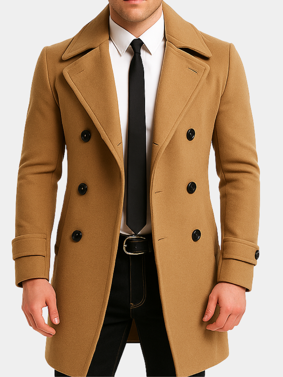 Double-Buttoned Wool Coat