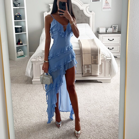 Zephyra - Luxe Irregular Tassel Maxi Dress