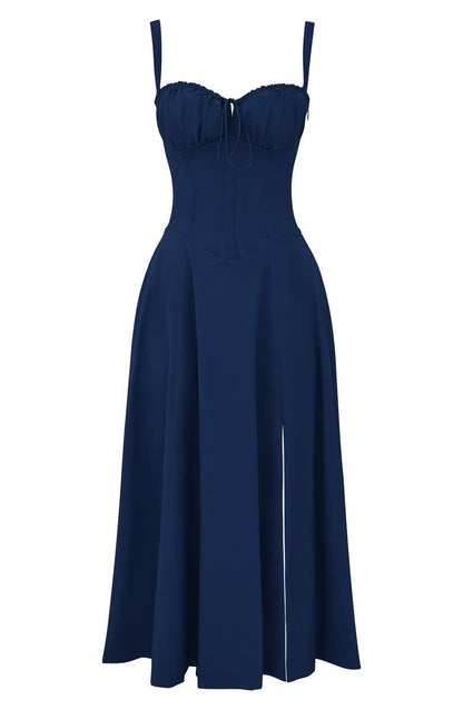 Oakley - Elegant French Style Belted Strap Dress