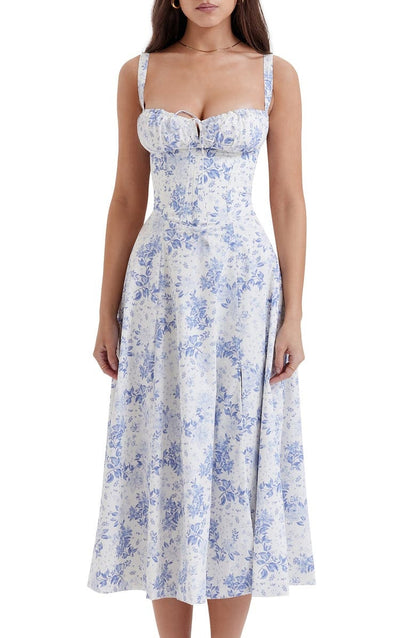 Oakley - Elegant French Style Belted Strap Dress