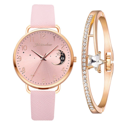Watch With Moon Transmission And Bracelet Set
