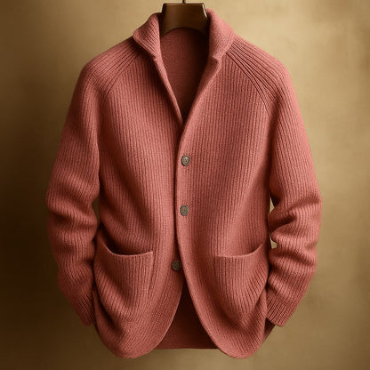 Silvoro - Ribbed Wool Cardigan For Men