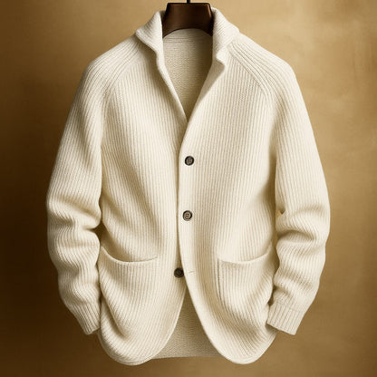Silvoro - Ribbed Wool Cardigan For Men