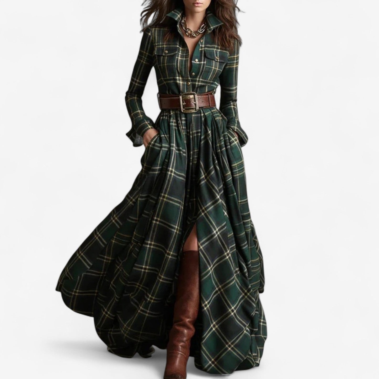 Timeless Checkered Maxi Barboteau