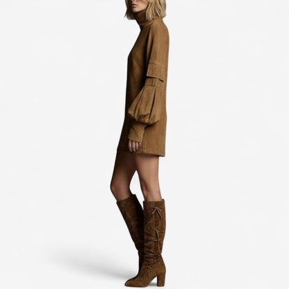 Tania Mini Dress With High Neck