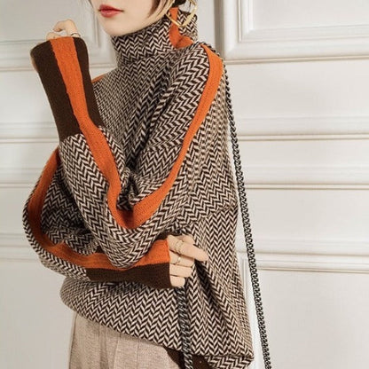Clemence - Turtleneck Sweater With Contrasting Stripes