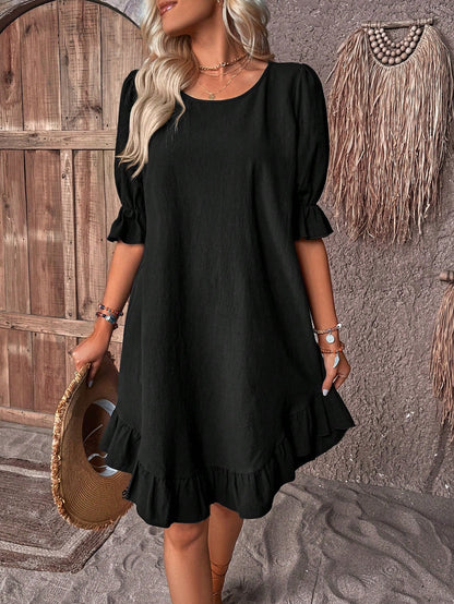 Isolde - Retro Charm Half Sleeve Midi Dress