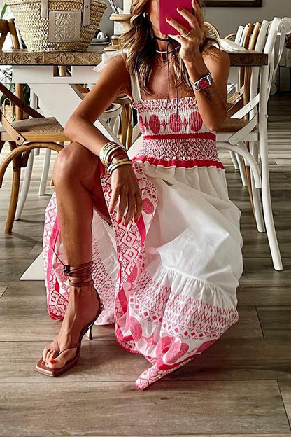 Addison - Lace-Up Square Collar Sling Dress