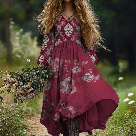 Hanna - Vintage Floral Print Dress