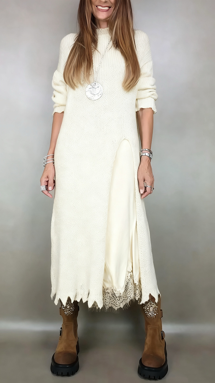 Laluna Long Sweater with Dress