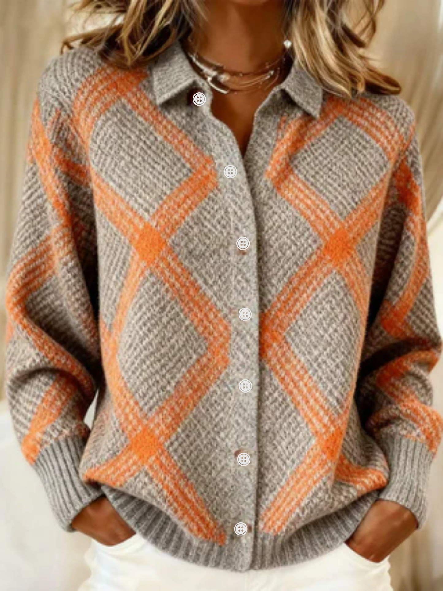 Christina - Checkered Blouse Made Of Warm, Soft Hoodie Material