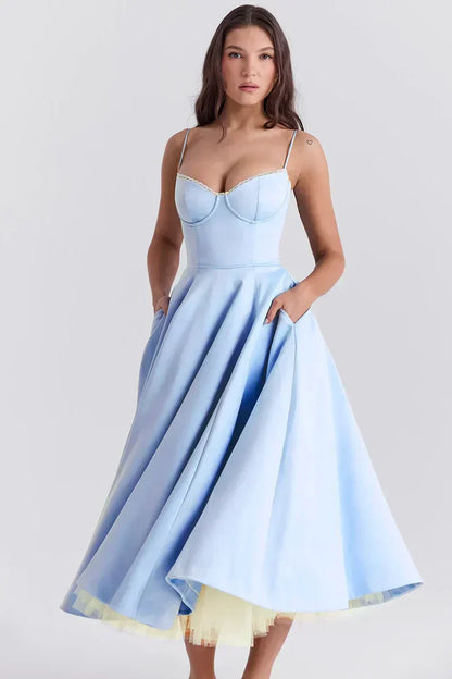 Minerva - Luxury Spaghetti Strap Princess Dress