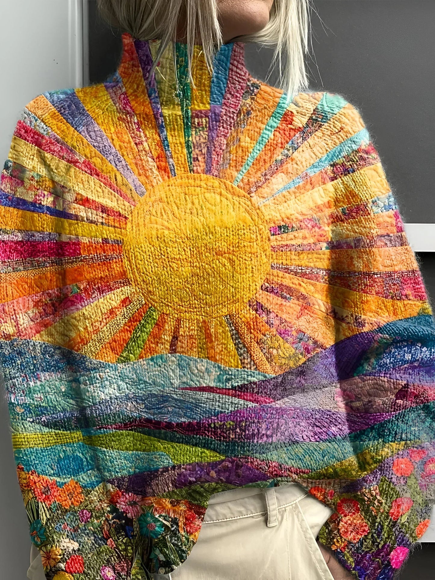 Simone™ - Cheerful Colorful Turtleneck Sweater